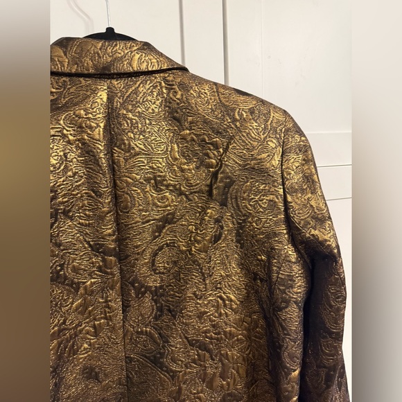 Express Black and Gold Brocade Blazer - Elevate Your Ensemble with Elegance! - Picture 2 of 7